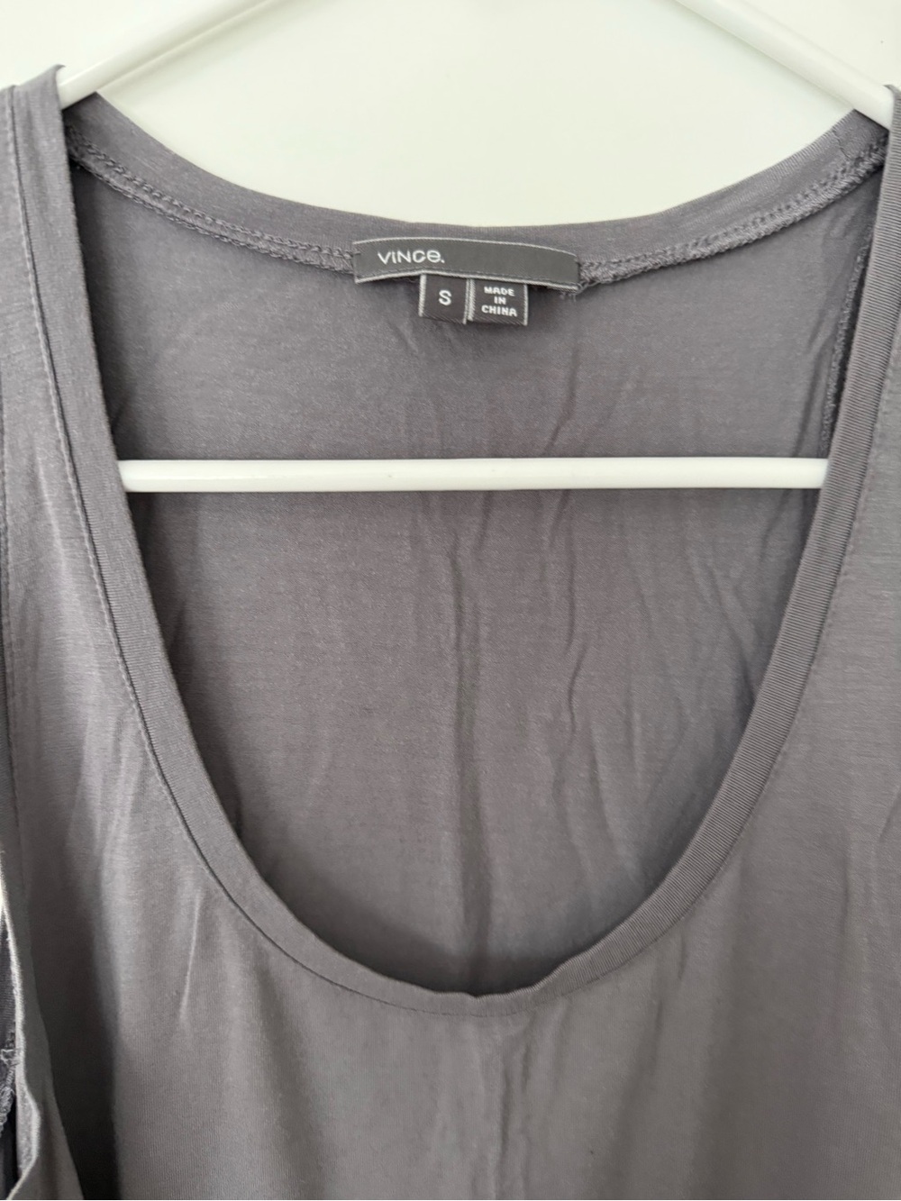 Vince Scoop Neck Tank Top - Charcoal Gray